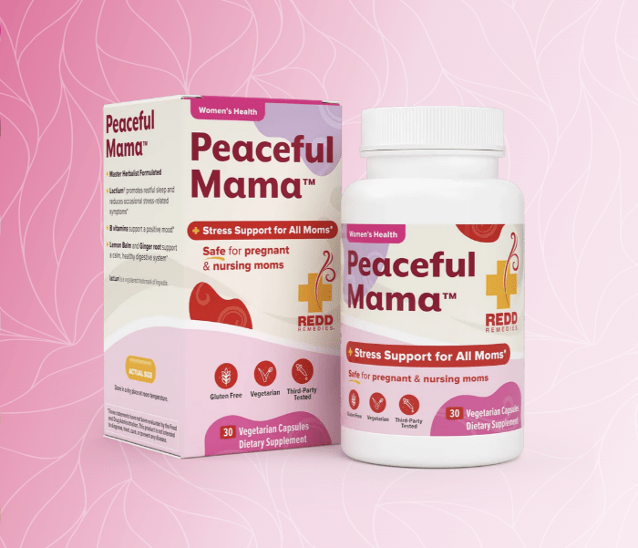 Peaceful Mama promotes blissful peace and emotional balance thanks to Lactium