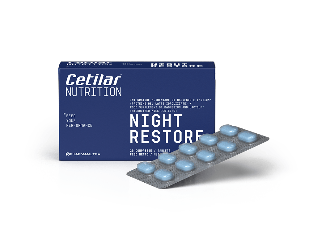 Night Restore composé de Lactium est le complément idéal lorsque l'entraînement, l'adrénaline, le stress, la fatigue physique et mentale vous empêchent de dormir la nuit.